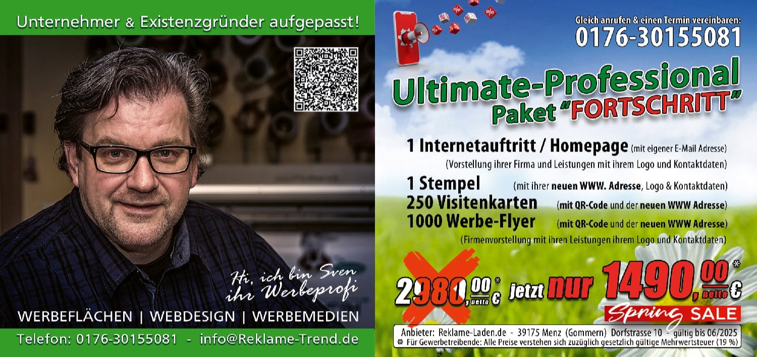 Reklame Existenzgruender Pakete
